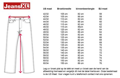 broekmaat heren.